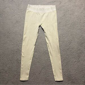 Woman’s Gymshark Fit Seamless Leggings w Logo Band Size Small (Has Light Stain)